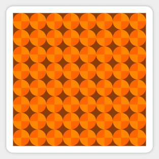 orange 1970s geometrical design Sticker